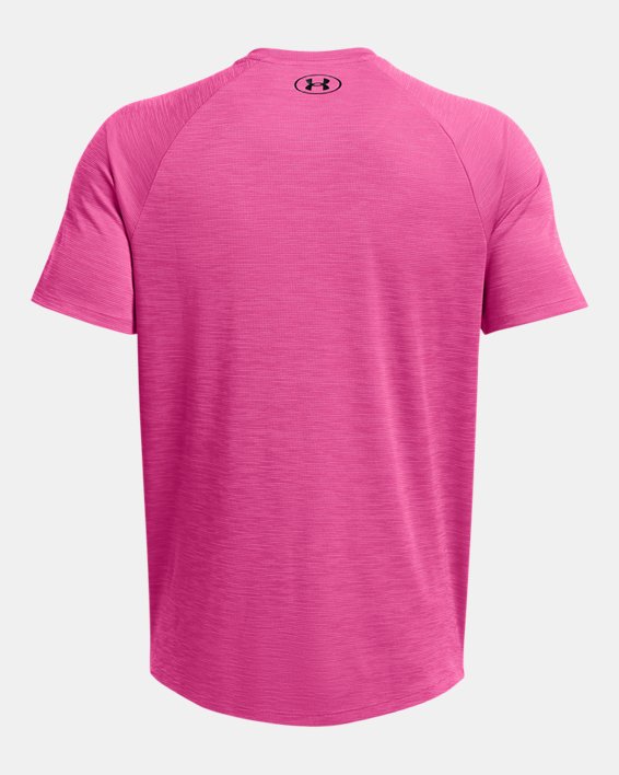 Camiseta de manga corta con textura UA Tech™ para hombre, Pink, pdpMainDesktop image number 4